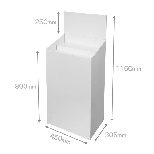 フロアタイプ什器一体型ひな壇2段 W450 D305 H1150|サイズ図1