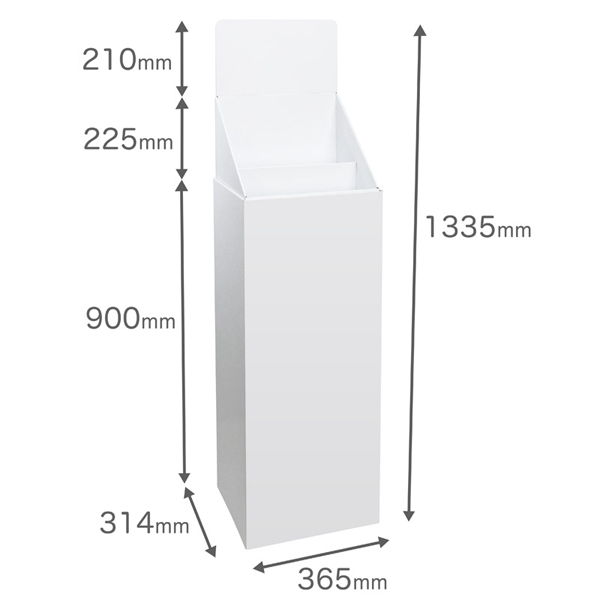 フロアタイプ什器 ひな壇2段 W365 D314 H1335