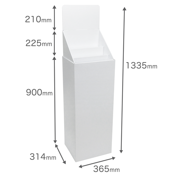 フロアタイプ什器 ひな壇3段 W365 D314 H1335