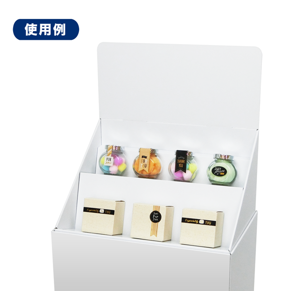 フロアタイプ什器 斜めひな壇2段 W465 D314 H1335