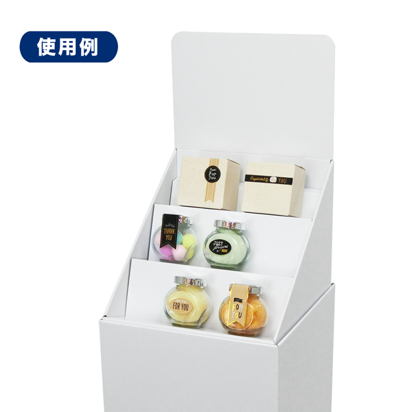 フロアタイプ什器 斜めひな壇3段 W315 D314 H1335