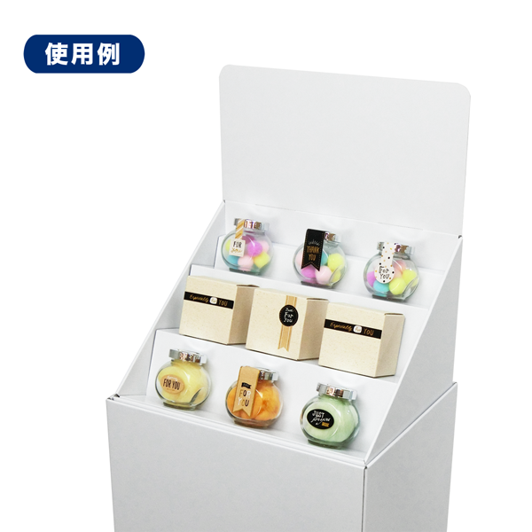 フロアタイプ什器 斜めひな壇3段 W415 D314 H1335