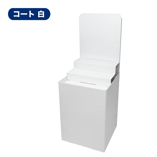 フロアタイプ什器 平置台 背ボード / ひな壇付き W600 D600 H1580