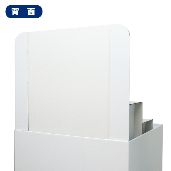 フロアタイプ什器 平置台 背ボード / ひな壇付き W600 D600 H1280