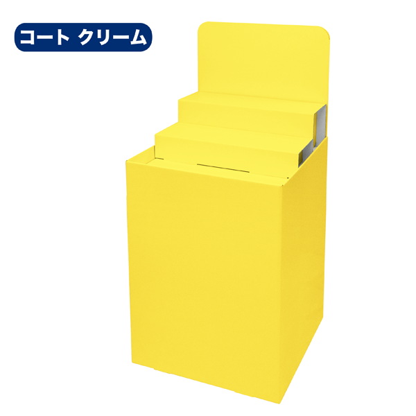 フロアタイプ什器 平置台 背ボード / ひな壇付き W600 D600 H1280