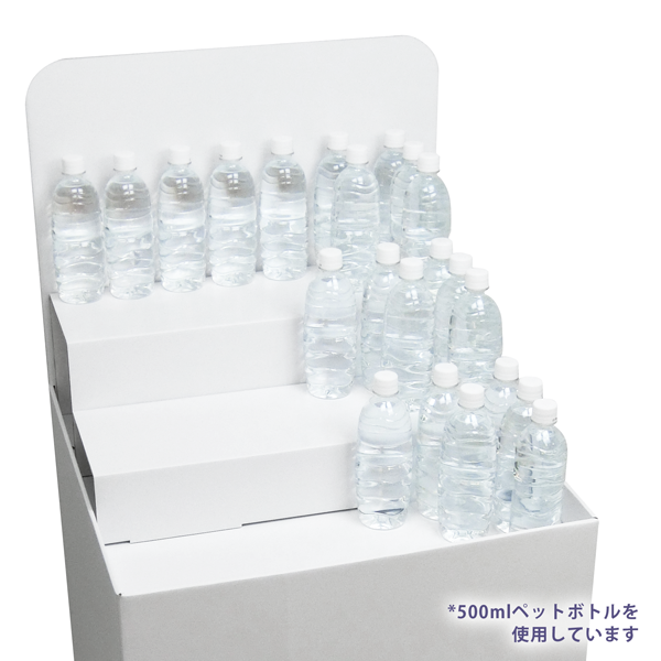 フロアタイプ什器 平置台 背ボード / ひな壇付き W600 D600 H1180
