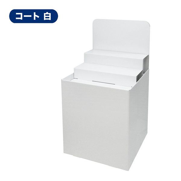 フロアタイプ什器 平置台 背ボード / ひな壇付き W600 D600 H1180