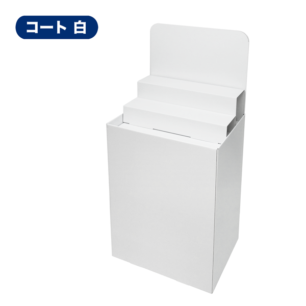 フロアタイプ什器 平置台 背ボード / ひな壇付き W600 D450 H1280