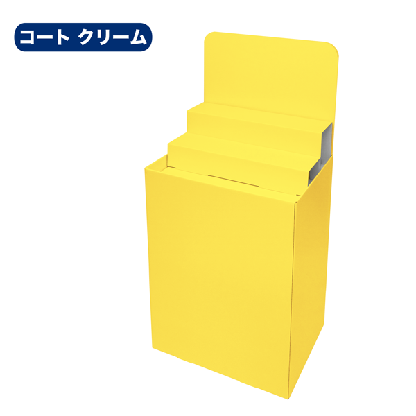 フロアタイプ什器 平置台 背ボード / ひな壇付き W600 D450 H1280
