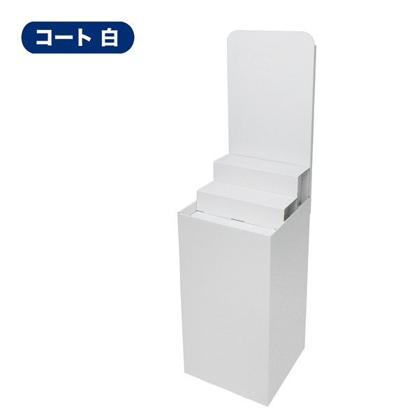 フロアタイプ什器 平置台 背ボード / ひな壇付き W450 D450 H1580