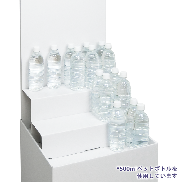 フロアタイプ什器 平置台 背ボード / ひな壇付き W450 D450 H1580