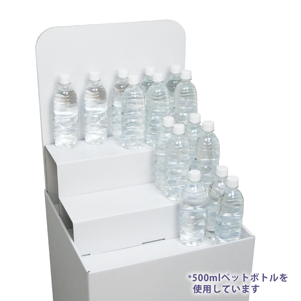 フロアタイプ什器 平置台 背ボード / ひな壇付き W450 D450 H1180