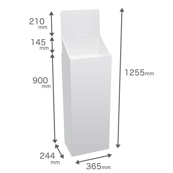 フロアタイプ什器 ひな壇なしW365 D244 H1255