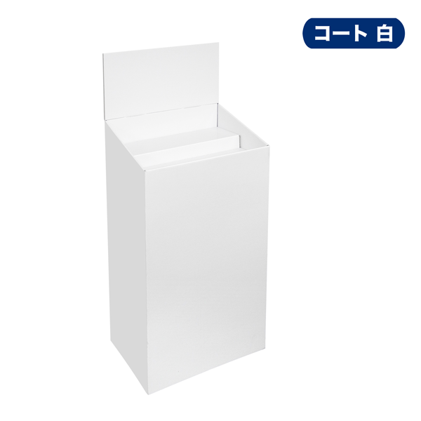 フロアタイプ什器一体型ひな壇2段 W450 D305 H1150｜カラー コート白
