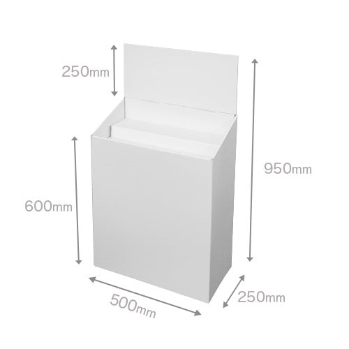 フロアタイプ什器一体型ひな壇2段 W500 D250 H950｜サイズ図1