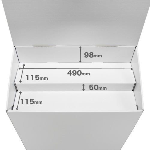フロアタイプ什器一体型ひな壇2段 W500 D250 H950｜サイズ図2
