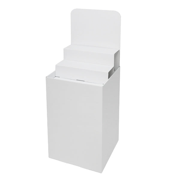 Floor-type display unit with flat stand and backboard / with tiered stand W450 D450 H1180