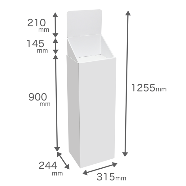 フロアタイプ什器 ひな壇なしW315 D244 H1255