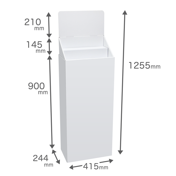 Floor-type display unit, 2-tiered tiered stand, W415, D244, H1255