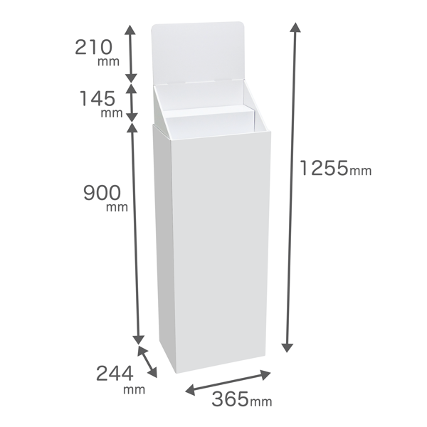 Floor-type display unit, 2-tiered tiered stand, W365, D244, H1255