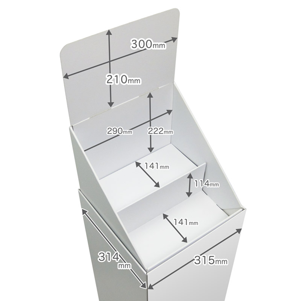 フロアタイプ什器 ひな壇2段 W315 D314 H1335