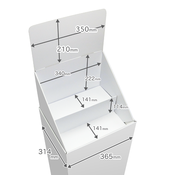 Floor-type display unit, 2-tiered tiered stand, W365, D314, H1335