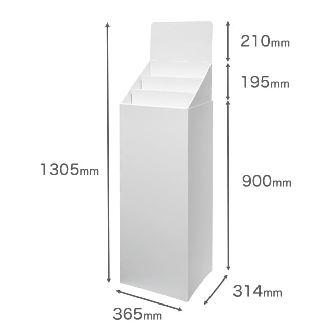 Floor-type display unit, 3-tiered tiered stand, W365, D314, H1305