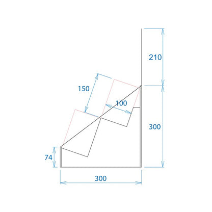 Floor-type display unit, 2-tiered slanted tiered stand, W365, D314, H1335