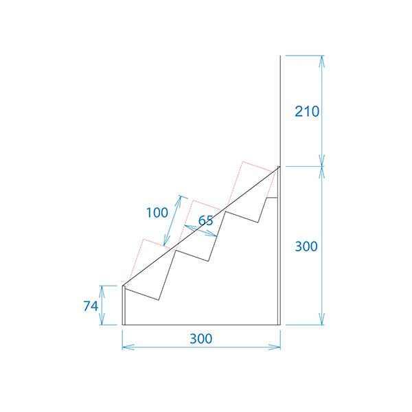 Floor-type display unit, 3-tiered slanted tiered stand, W365 ​​D314 H1335