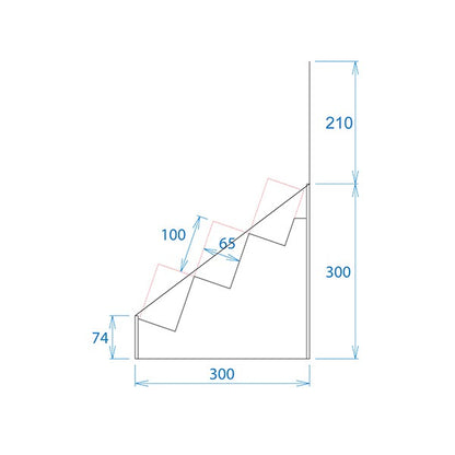 Floor-type display unit, 3-tiered slanted tiered stand, W365 ​​D314 H1335