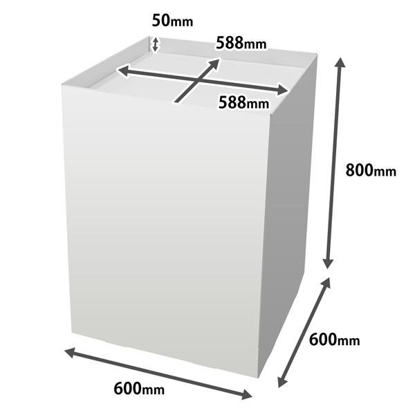 フロアタイプ什器 平置台 W600 D600 H800