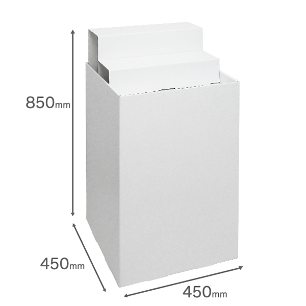 Floor-type display unit with flat stand and tiered stand W450 D450 H850