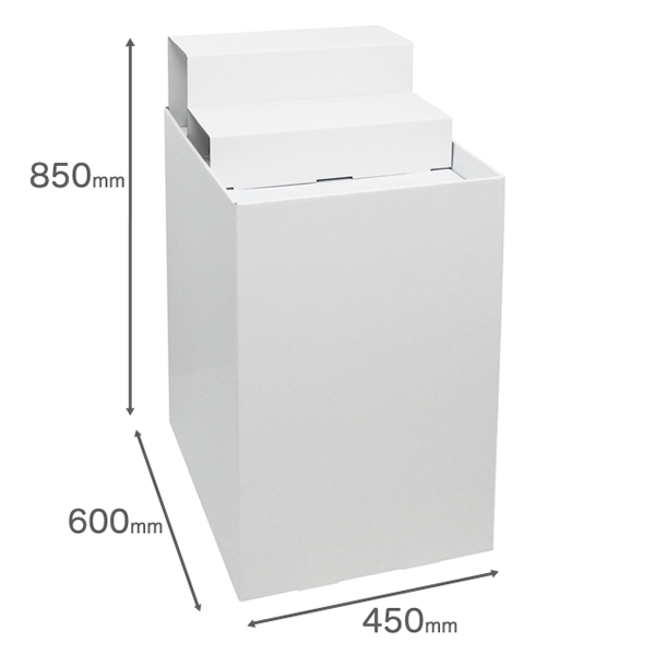 Floor-type display unit with flat stand and tiered stand W450 D600 H850