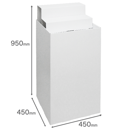 Floor-type display unit with flat stand and tiered stand W450 D450 H950