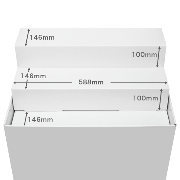 Floor-type display unit with flat stand and tiered shelf W600 D450 H950