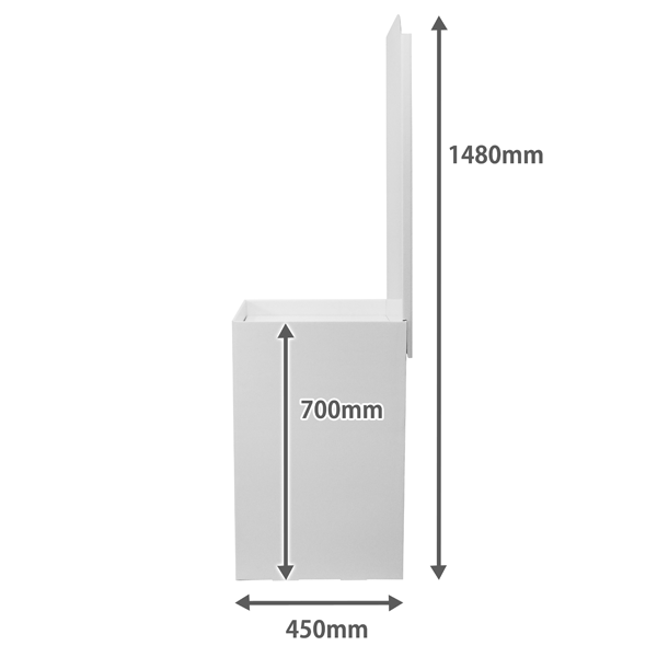 Floor-type display unit, flat stand, with backboard, W600, D450, H1480