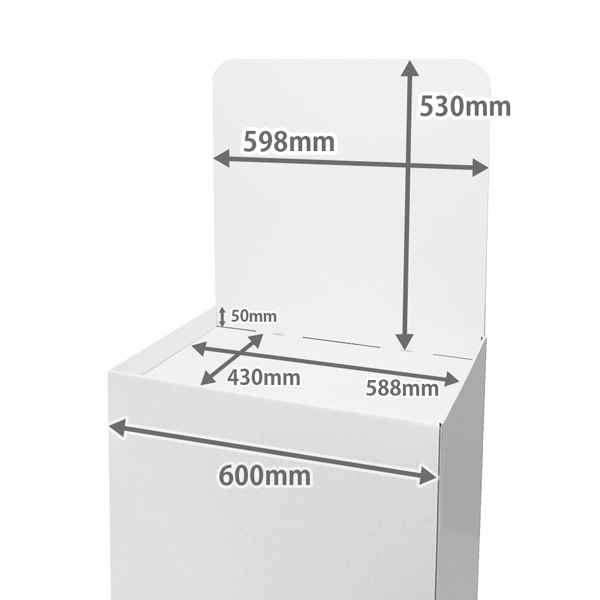 Floor-type display unit, flat stand, with backboard, W600, D450, H1280