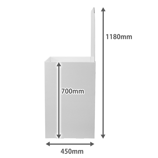 Floor-type display unit, flat stand, with backboard, W600, D450, H1180