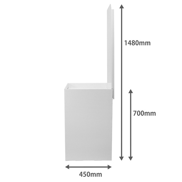 Floor-type display unit, flat stand, with backboard, W450, D450, H1480