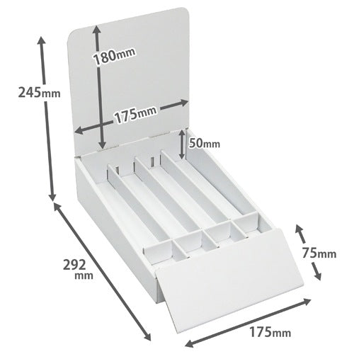 Tabletop display unit, 4 columns (width 36.5), with raised bottom and tester stand, W175 D292 H245