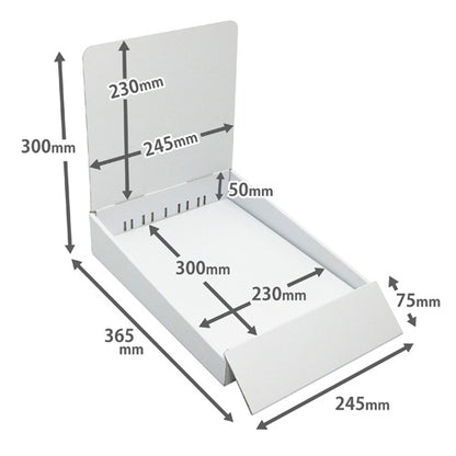 Tabletop display unit without tiered shelf, raised base type, W245 D365 H300