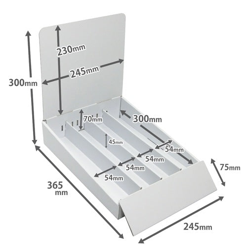 Tabletop fixtures, 4 rows (width 54) W245 D365 H300