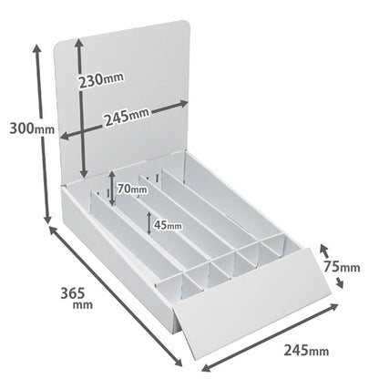 Tabletop display unit, 5 rows (42 cm wide), with tester stand, W245 x D365 x H300