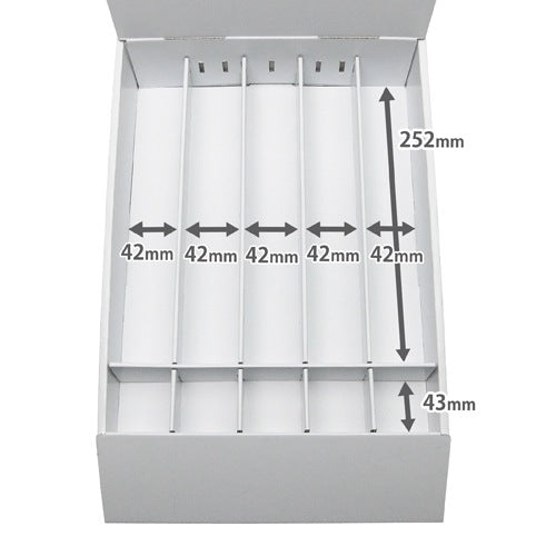 Tabletop display unit, 5 rows (42 cm wide), with tester stand, W245 x D365 x H300