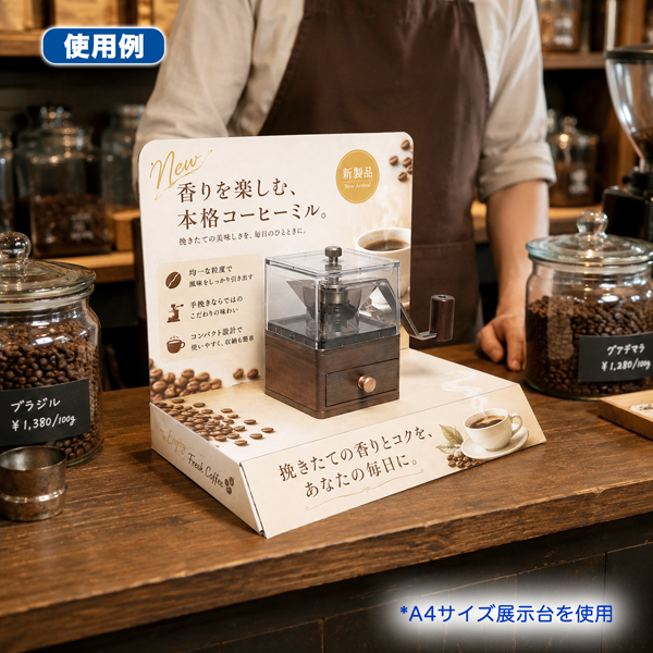 A5サイズ展示台 W210 D150 H213｜使用イメージ2